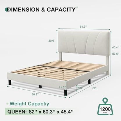 novilla queen bed frame, queen size bed frame shown in use