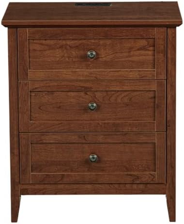 karl home brown farmhouse nightstand, wide end table, close-up detail