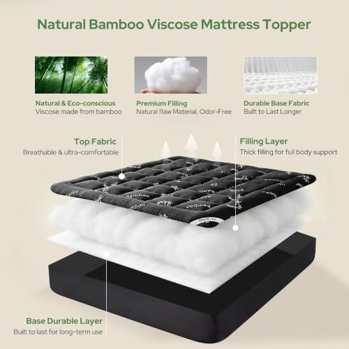 bedlore king mattress topper, thick soft pillow top on a desk or shelf
