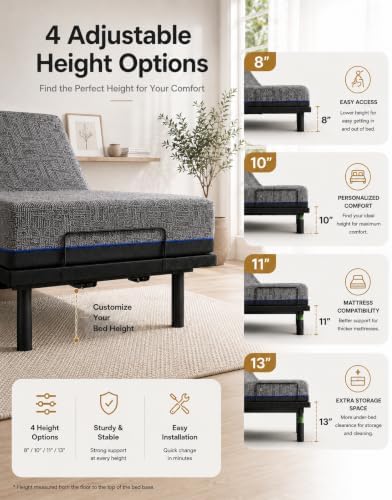 marsail adjustable bed frame full with mattress &, package contents