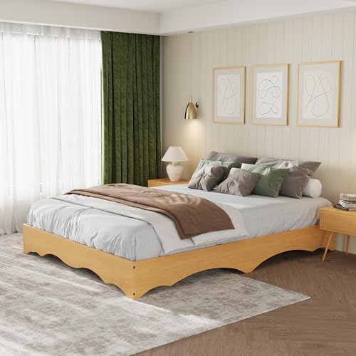 garvee full wood platform bed frame, wave edge, package contents
