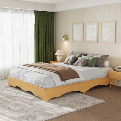 garvee full wood platform bed frame, wave edge, package contents