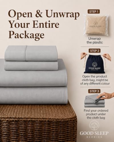 100% cotton full size sheets, 4 piece, light shown in use