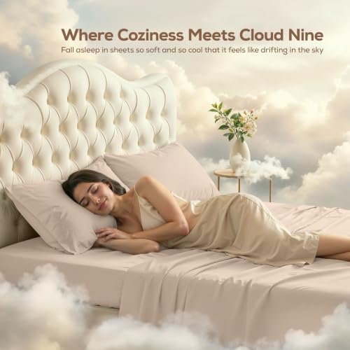 king sheets set, 4 pieces 16" deep pocket, side view