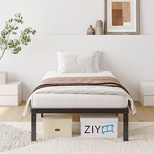 ziyoo twin bed frames, 3" wide wood slats shown in use