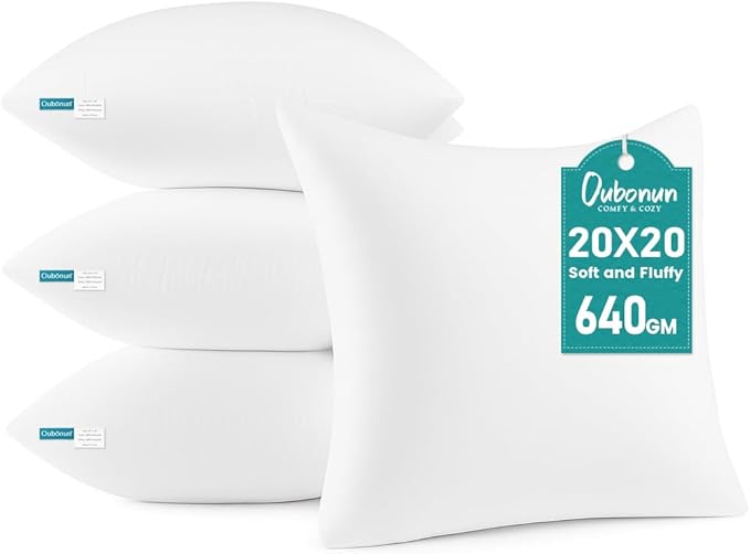 Oubonun 20 x 20 Throw Pillow Inserts by Oubonun