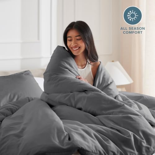 bare home duvet cover set 1800 ultra-soft (queen, close-up detail