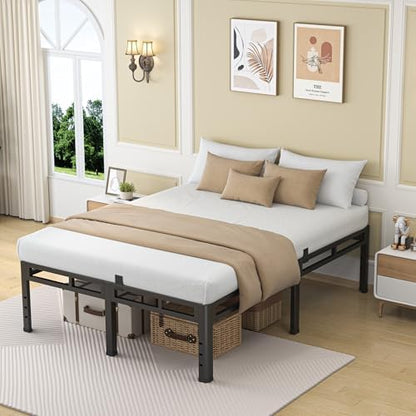 nkz queen size metal platform bed frame, 18, view 9