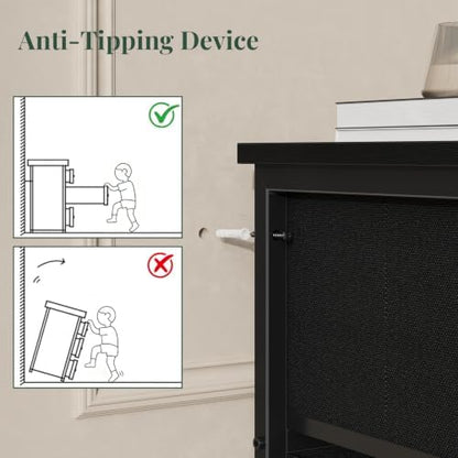 fabric dresser for bedroom with 7 drawers, chest on a desk or shelf