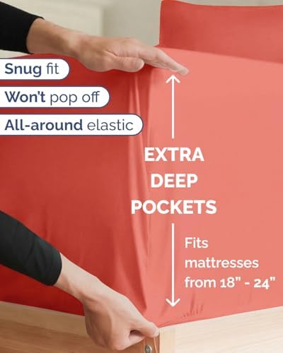 cgk extra deep twin xl sheet set, close-up detail