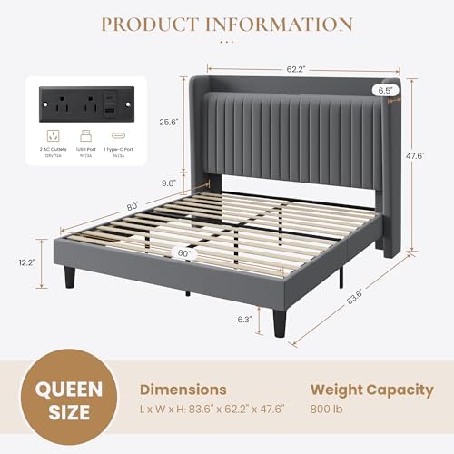 sha cerlin queen size velvet bed frame with shown in use