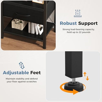 dumos night stand set 2 with charging station on a desk or shelf