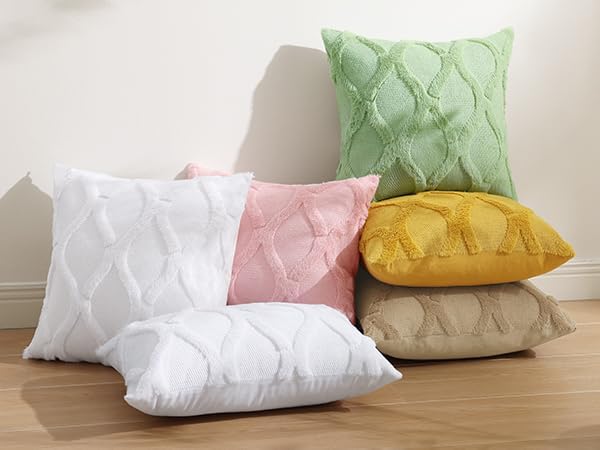 decorUhome Throw Pillow Covers 16x16 Inch Set of 2, Soft Plush Faux Fur Wool - Image 6