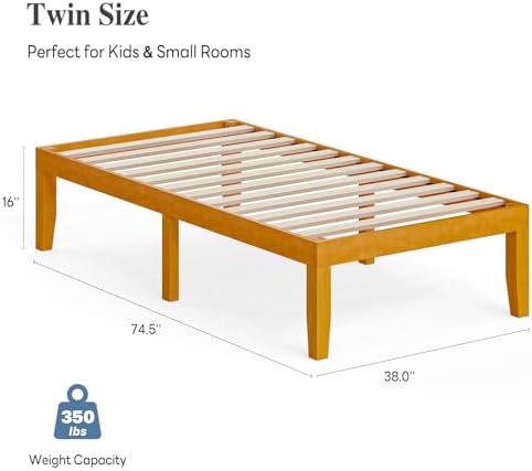 olixis 14 inch twin size bed frame, platform shown in use