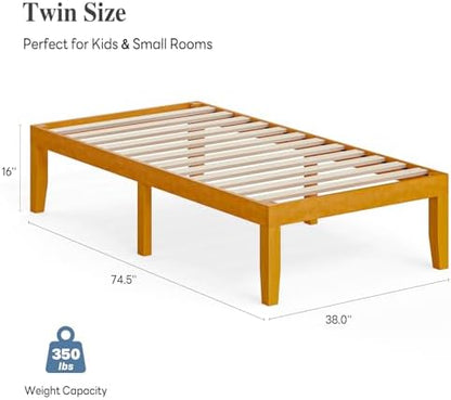 olixis 14 inch twin size bed frame, platform shown in use