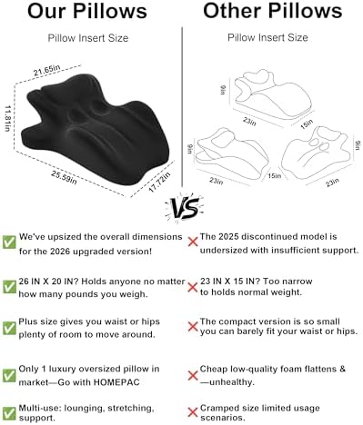 memory foam couples pillow, 27° ergonomic wedge, black shown in use