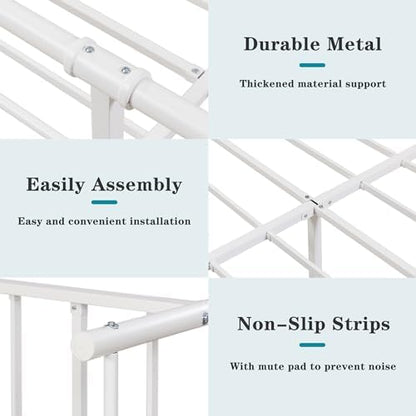 vecelo classic white victorian style metal bed frame, view 10