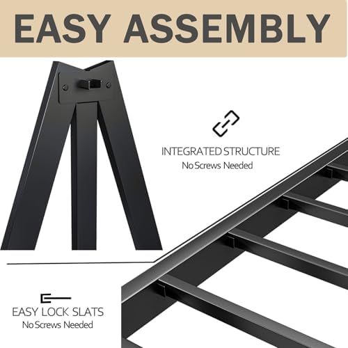 14 inch metal cal king bed frame with showing dimensions