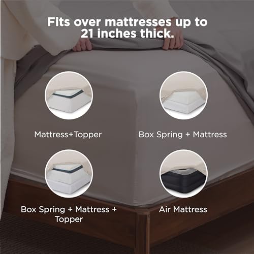 bedsure twin xl sheets dorm bedding, gentlesoft breathable shown in use