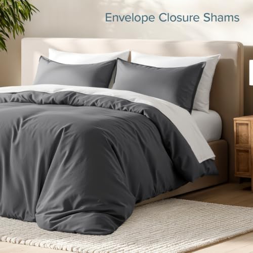 bare home duvet cover set 1800 ultra-soft (queen, side view