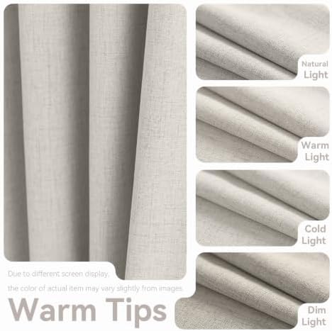 pfas free ivory linen curtains 63 inch length showing dimensions