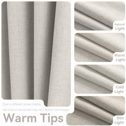 pfas free ivory linen curtains 63 inch length showing dimensions