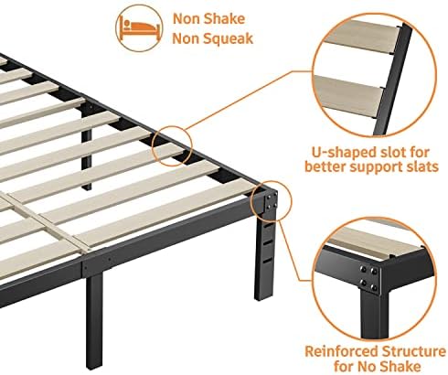 ziyoo twin bed frames, 3" wide wood slats, package contents