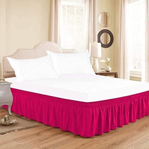Hot Pink Wrap Around Bed Skirts by Unknown