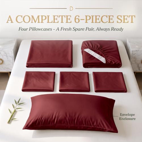decolure 100% viscose derived from bamboo sheets queen, front angle view