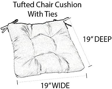 RSH DECOR: Outdoor Tufted Seat Cushions Set of 2 | 19" x 19" | All-Weather Spun - Image 3