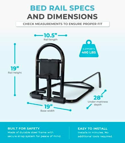 stander prime bed handle, bariatric safety bar for on a desk or shelf