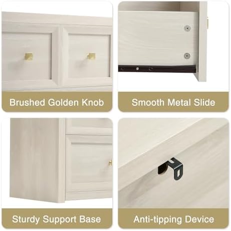 6 drawers dresser for bedroom-46.5" wide wooden chest, package contents