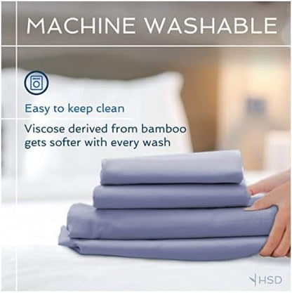 Hotel Sheets Direct 4 Piece Bed Sheet Set California King Size, 100% Viscose - Image 6
