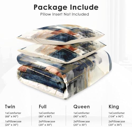 wecozy full comforter set, 3 pieces navy blue, package contents