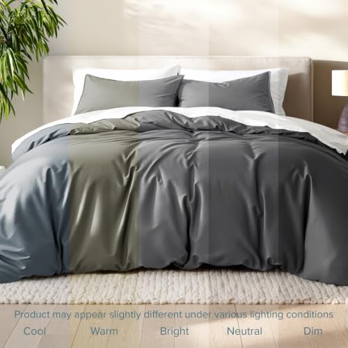 bare home duvet cover set 1800 ultra-soft (queen, front angle view