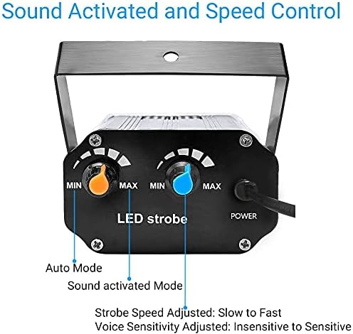[2-Pack] JLPOW Halloween Mini White Strobe Light, Super Bright 36 LED Strobe Lights for Party Sound Activated Strobe Lights,Best for Parties Club Disco KTV Bar Xmas Show, FBA-STBE01-2P