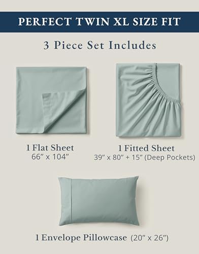 lane linen twin xl sheet set 100% organic, side view