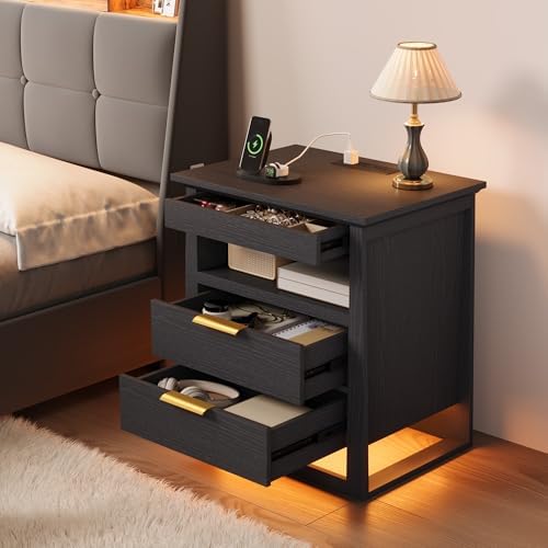 rresyet 3 drawer nightstand with charging station &, package contents