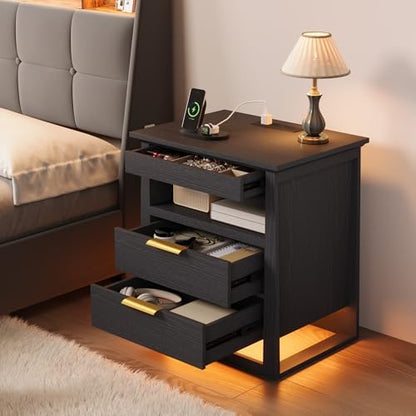 rresyet 3 drawer nightstand with charging station &, package contents