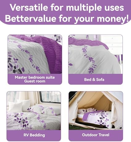 queen size purple bedspread set with curtains, package contents