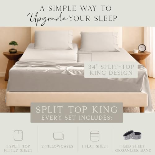 karissa mae bamboo viscose 34" split top king showing dimensions