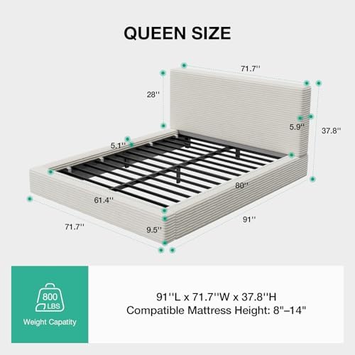 novilla queen size bed frame, plush cloudsoft bed shown in use