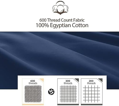 pure cotton twin xl fitted sheet, 600 thread, side view