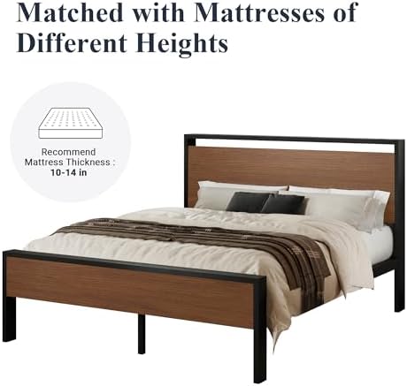 allewie full size bed frame, heavy duty 12 on a desk or shelf