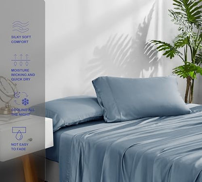 accuratex cooling sheets for hot sleepers, queen size,dusty, close-up detail