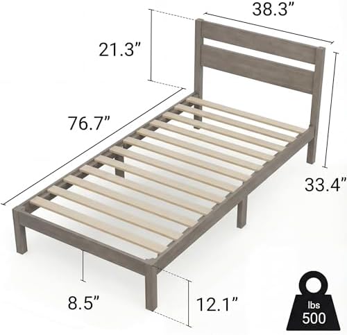 lifement twin bed frame with headboard classic wood, package contents