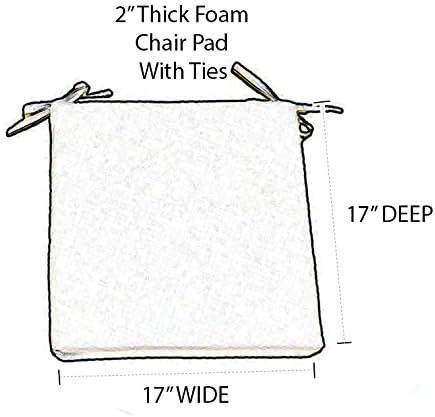 RSH DECOR: Outdoor Foam Seat Cushions Set of 2 | 17" x 17" x 2" | All-Weather - Image 3
