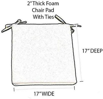 RSH DECOR: Outdoor Foam Seat Cushions Set of 2 | 17" x 17" x 2" | All-Weather - Image 3