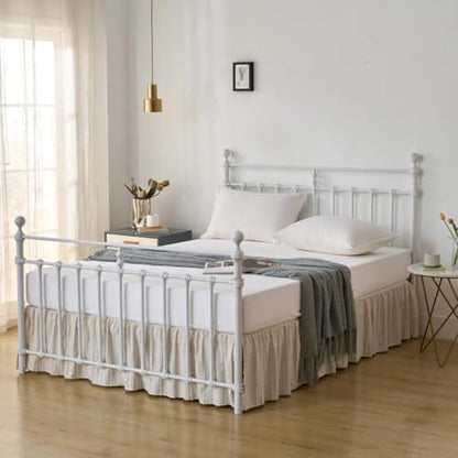 bed skirt queen size - ruffled bed skirt showing dimensions