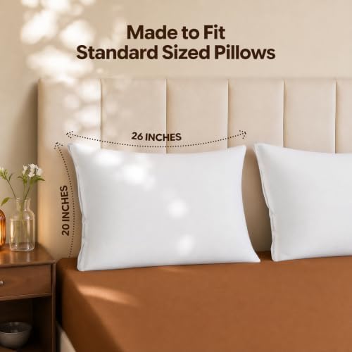set of 8 pillow protectors with zipper standard, side view